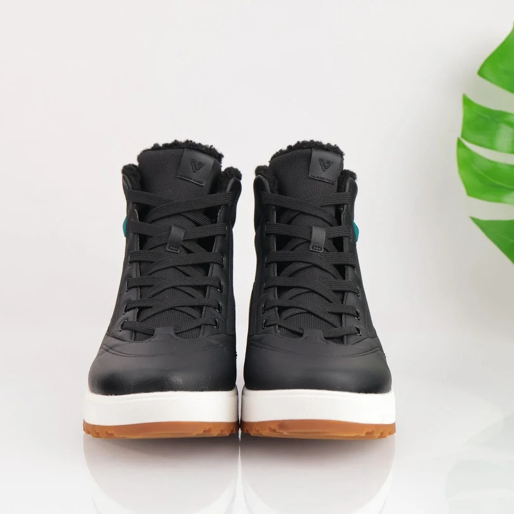 Vessi Mens Alta Boots Size 12 Black Waterproof Lace Up Fleece Lined Sneaker Shoe